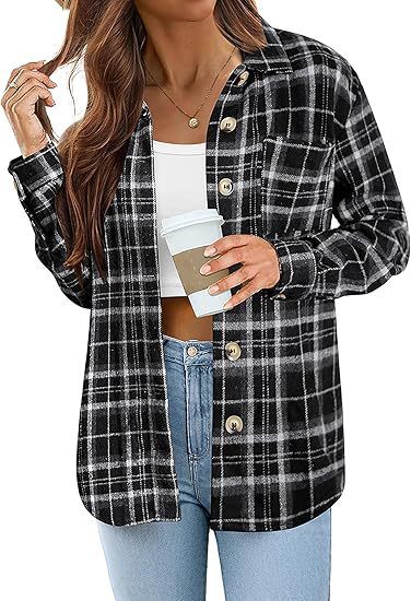 Fashionable Jacket Women's Brushed Woolen Jacket Plaid